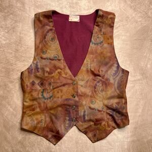 Vintage 90s Specialty Fashioned by Jean Hermans Southwestern Boho Print Vest